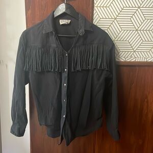 Cowgirl style, black, button-down shirt